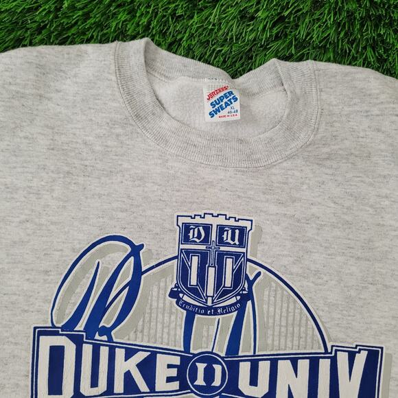 Vintage 90s Duke University Sweatshirt Womens XL 23x26 Blue-Devils USA - Picture 10 of 14